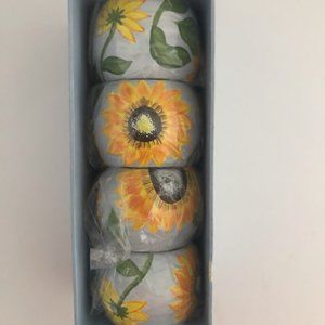 Saparna Sunflower HandPainted Wooden Napkin Holders Set of 4